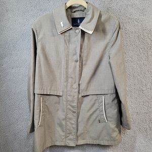 Misty Harbor Signature Womens Raincoat Taupe 10 Spring Lined Carcoat Pockets